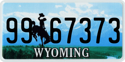 WY license plate 9967373