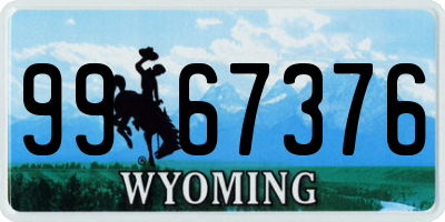 WY license plate 9967376