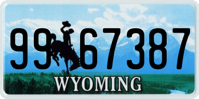 WY license plate 9967387