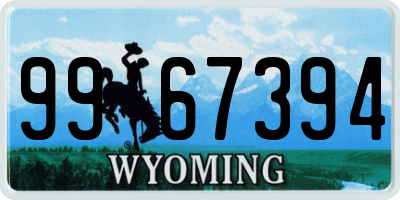 WY license plate 9967394
