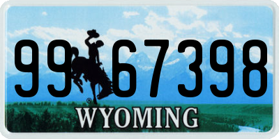 WY license plate 9967398