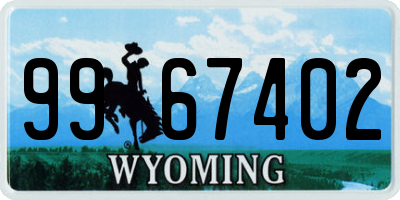 WY license plate 9967402