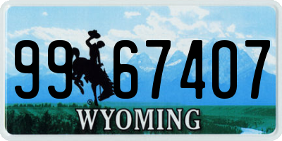 WY license plate 9967407