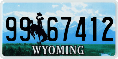WY license plate 9967412