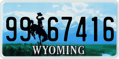 WY license plate 9967416