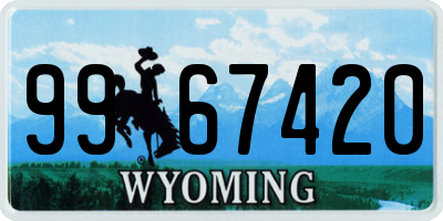 WY license plate 9967420