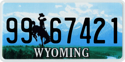 WY license plate 9967421