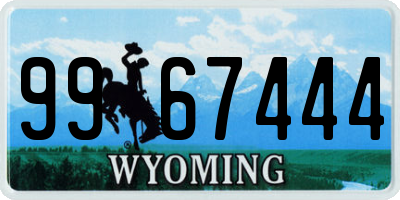 WY license plate 9967444