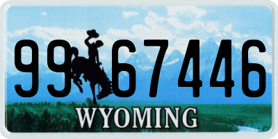 WY license plate 9967446