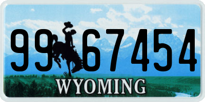 WY license plate 9967454