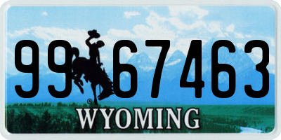 WY license plate 9967463