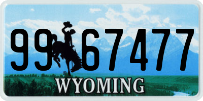 WY license plate 9967477