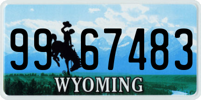 WY license plate 9967483
