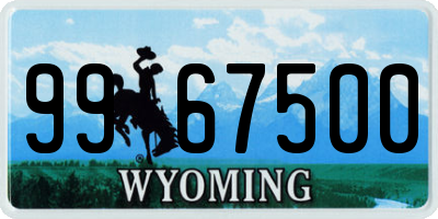 WY license plate 9967500