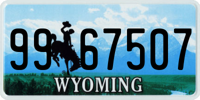 WY license plate 9967507
