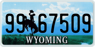 WY license plate 9967509