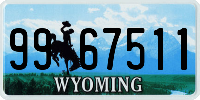 WY license plate 9967511