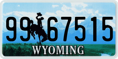 WY license plate 9967515