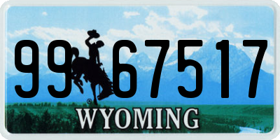 WY license plate 9967517