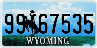 WY license plate 9967535