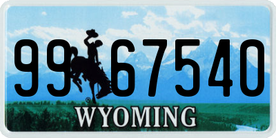 WY license plate 9967540