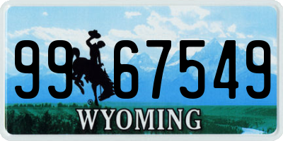 WY license plate 9967549