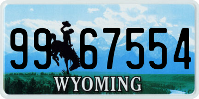 WY license plate 9967554