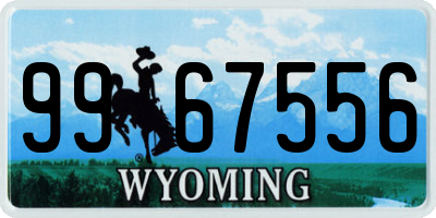 WY license plate 9967556