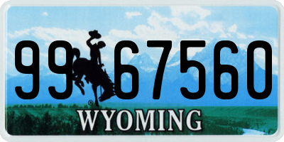 WY license plate 9967560