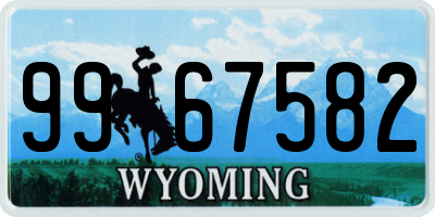 WY license plate 9967582