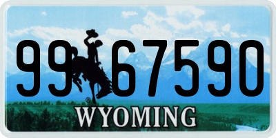 WY license plate 9967590