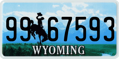 WY license plate 9967593