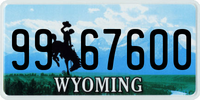 WY license plate 9967600