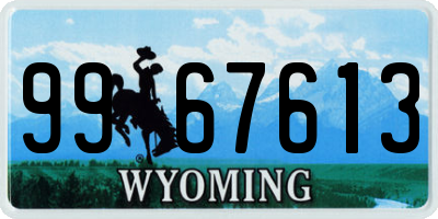 WY license plate 9967613