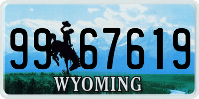 WY license plate 9967619