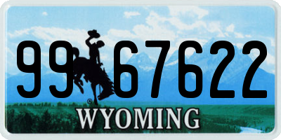 WY license plate 9967622