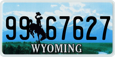WY license plate 9967627