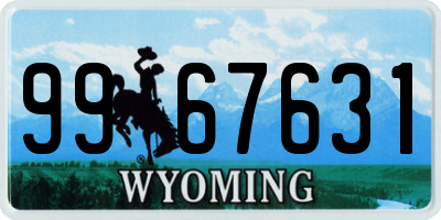 WY license plate 9967631