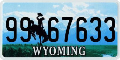 WY license plate 9967633