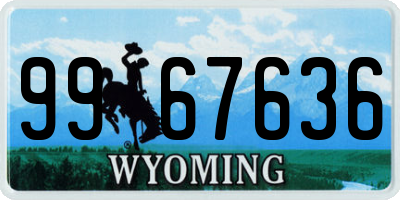 WY license plate 9967636