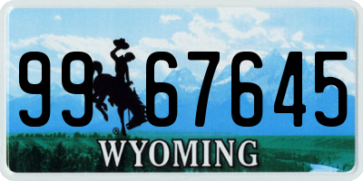 WY license plate 9967645