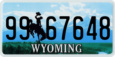 WY license plate 9967648