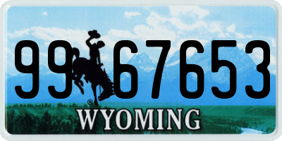 WY license plate 9967653