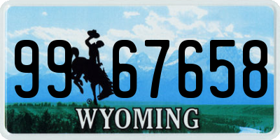 WY license plate 9967658