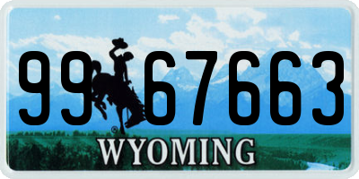 WY license plate 9967663