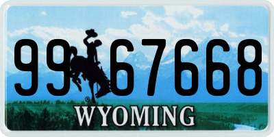 WY license plate 9967668
