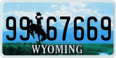WY license plate 9967669