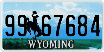 WY license plate 9967684