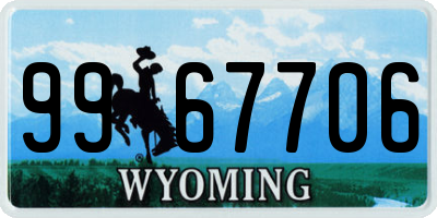 WY license plate 9967706