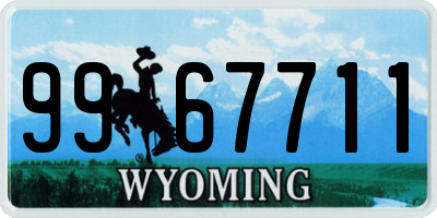 WY license plate 9967711